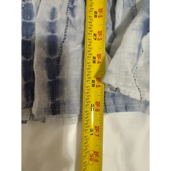 Spiaggia Dolce Womens Navy White Tie Dye Cotton Tiered Mini Dress Tassel Size M - Picture 12 of 12